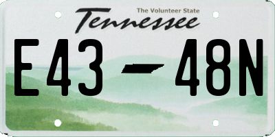 TN license plate E4348N