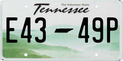 TN license plate E4349P