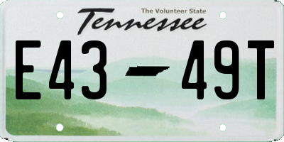 TN license plate E4349T