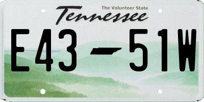 TN license plate E4351W