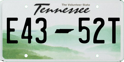TN license plate E4352T