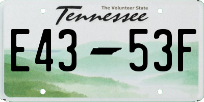 TN license plate E4353F