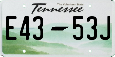 TN license plate E4353J