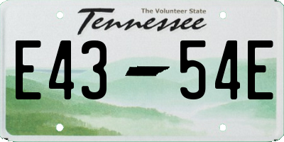 TN license plate E4354E
