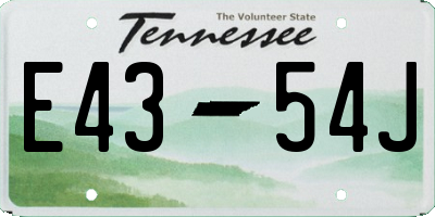 TN license plate E4354J