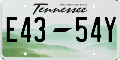 TN license plate E4354Y