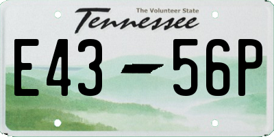 TN license plate E4356P
