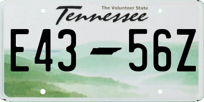 TN license plate E4356Z