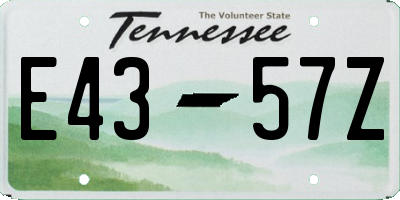 TN license plate E4357Z