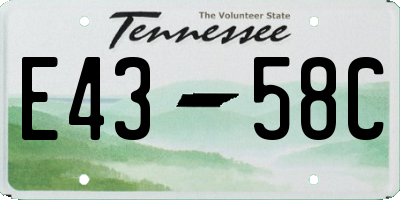 TN license plate E4358C
