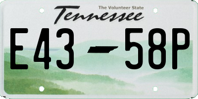 TN license plate E4358P