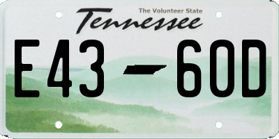 TN license plate E4360D