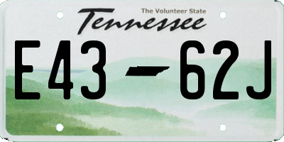 TN license plate E4362J