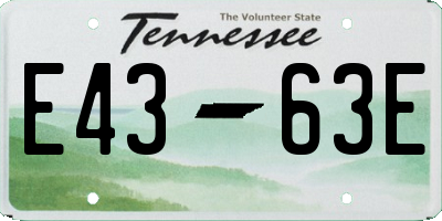 TN license plate E4363E
