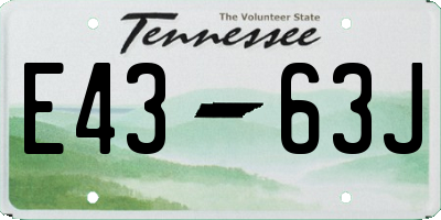 TN license plate E4363J