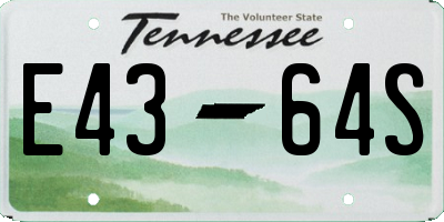 TN license plate E4364S