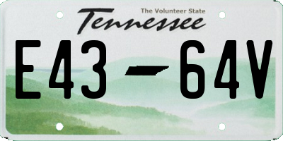 TN license plate E4364V