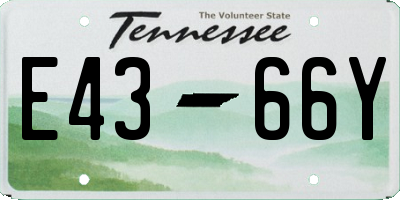 TN license plate E4366Y