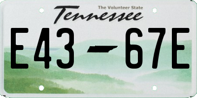 TN license plate E4367E