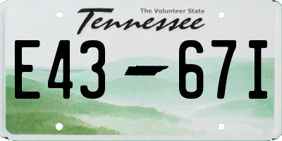 TN license plate E4367I