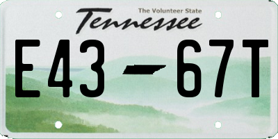 TN license plate E4367T