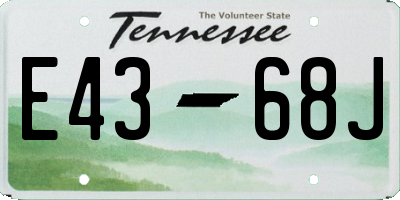 TN license plate E4368J
