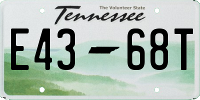 TN license plate E4368T