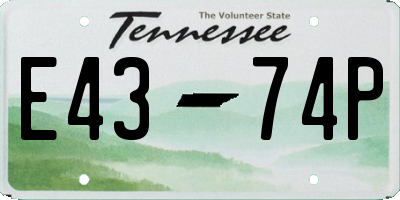 TN license plate E4374P