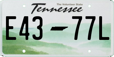 TN license plate E4377L