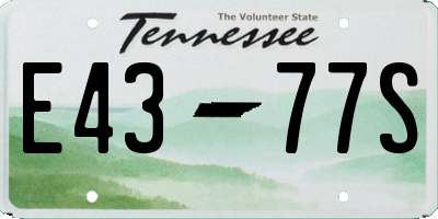 TN license plate E4377S