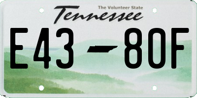 TN license plate E4380F