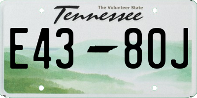 TN license plate E4380J
