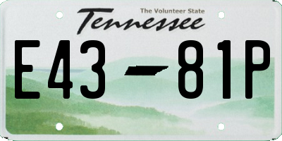 TN license plate E4381P