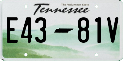TN license plate E4381V
