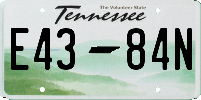 TN license plate E4384N