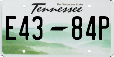 TN license plate E4384P