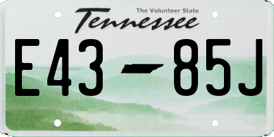 TN license plate E4385J