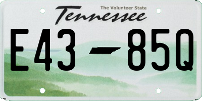 TN license plate E4385Q