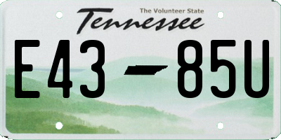 TN license plate E4385U
