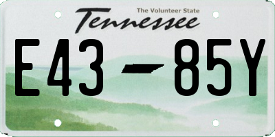 TN license plate E4385Y