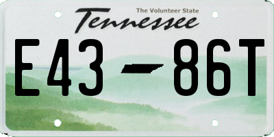 TN license plate E4386T