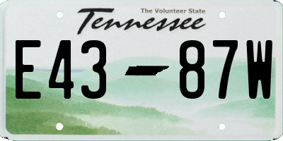 TN license plate E4387W