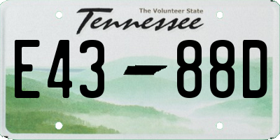 TN license plate E4388D