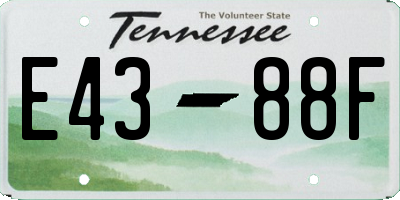 TN license plate E4388F