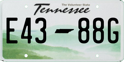 TN license plate E4388G