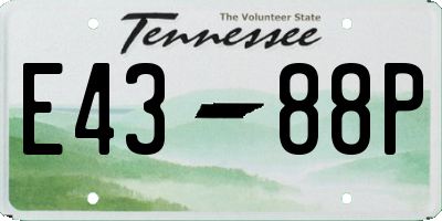 TN license plate E4388P