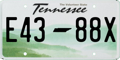 TN license plate E4388X