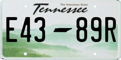 TN license plate E4389R