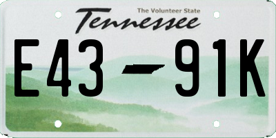 TN license plate E4391K