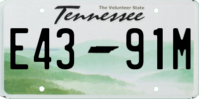 TN license plate E4391M